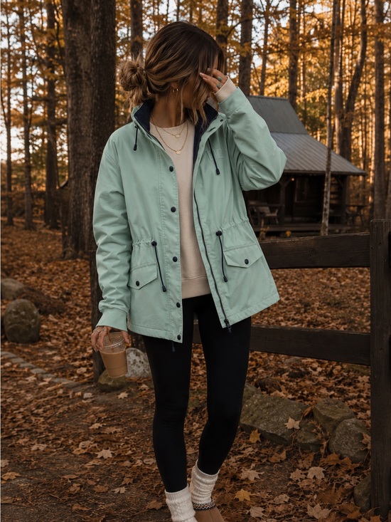 Outback Trading Co. Jackets & Blazers - Outback Trading Co Mint Green Waterproof Rain Mint Teal Anorak Hooded Jacket